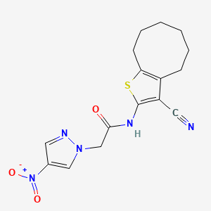 N-(3-cyano-4,5,6,7,8,9-hexahydrocycloocta[b]thiophen-2-yl)-2-(4-nitro-1H-pyrazol-1-yl)acetamide