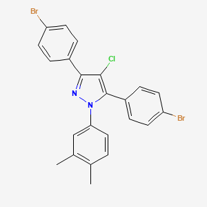 3,5-bis(4-bromophenyl)-4-chloro-1-(3,4-dimethylphenyl)-1H-pyrazole