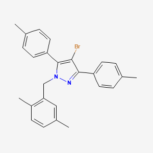 4-bromo-1-(2,5-dimethylbenzyl)-3,5-bis(4-methylphenyl)-1H-pyrazole