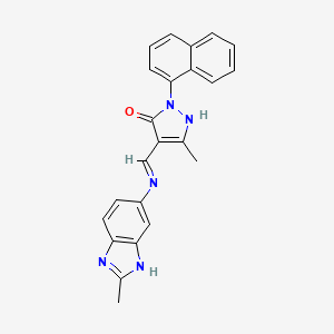 (4Z)-5-methyl-4-{[(2-methyl-1H-benzimidazol-5-yl)amino]methylidene}-2-(naphthalen-1-yl)-2,4-dihydro-3H-pyrazol-3-one