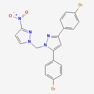 3,5-bis(4-bromophenyl)-1-[(3-nitro-1H-pyrazol-1-yl)methyl]-1H-pyrazole