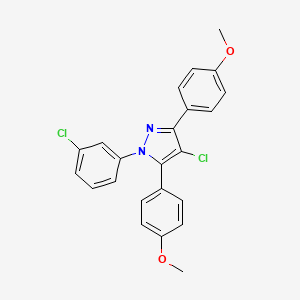 4-chloro-1-(3-chlorophenyl)-3,5-bis(4-methoxyphenyl)-1H-pyrazole