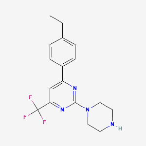 4-(4-Ethylphenyl)-2-(piperazin-1-yl)-6-(trifluoromethyl)pyrimidine