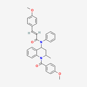 (2E)-3-(4-methoxyphenyl)-N-{1-[(4-methoxyphenyl)carbonyl]-2-methyl-1,2,3,4-tetrahydroquinolin-4-yl}-N-phenylprop-2-enamide