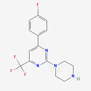 4-(4-Fluorophenyl)-2-(piperazin-1-yl)-6-(trifluoromethyl)pyrimidine