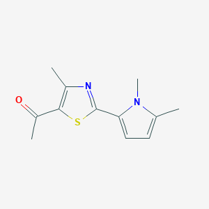 molecular formula C12H14N2OS B10911615 1-[2-(1,5-dimethyl-1H-pyrrol-2-yl)-4-methyl-1,3-thiazol-5-yl]ethanone 