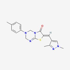 (7Z)-7-[(1,3-dimethyl-1H-pyrazol-4-yl)methylidene]-3-(4-methylphenyl)-3,4-dihydro-2H-[1,3]thiazolo[3,2-a][1,3,5]triazin-6(7H)-one