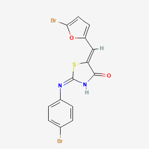 (5Z)-2-(4-bromoanilino)-5-[(5-bromofuran-2-yl)methylidene]-1,3-thiazol-4-one