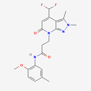 3-[4-(difluoromethyl)-2,3-dimethyl-6-oxo-2,6-dihydro-7H-pyrazolo[3,4-b]pyridin-7-yl]-N-(2-methoxy-5-methylphenyl)propanamide