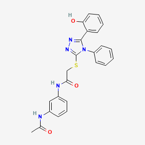 molecular formula C24H21N5O3S B10911650 N-[3-(acetylamino)phenyl]-2-{[5-(2-hydroxyphenyl)-4-phenyl-4H-1,2,4-triazol-3-yl]sulfanyl}acetamide 