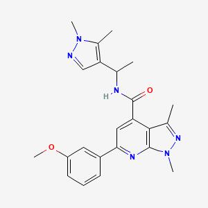 N-[1-(1,5-dimethyl-1H-pyrazol-4-yl)ethyl]-6-(3-methoxyphenyl)-1,3-dimethyl-1H-pyrazolo[3,4-b]pyridine-4-carboxamide