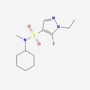 molecular formula C12H20FN3O2S B10911663 N-Cyclohexyl-1-ethyl-5-fluoro-N-methyl-1H-pyrazole-4-sulfonamide 