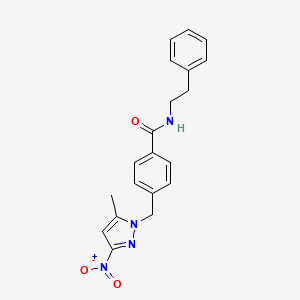 4-[(5-methyl-3-nitro-1H-pyrazol-1-yl)methyl]-N-(2-phenylethyl)benzamide