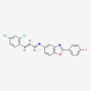 N-[(1E,2E)-3-(2,4-dichlorophenyl)prop-2-en-1-ylidene]-2-(4-iodophenyl)-1,3-benzoxazol-5-amine