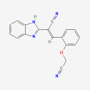 molecular formula C18H12N4O B10911721 (2E)-2-(1H-benzimidazol-2-yl)-3-[2-(cyanomethoxy)phenyl]prop-2-enenitrile 