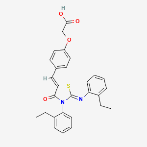 {4-[(Z)-{(2Z)-3-(2-ethylphenyl)-2-[(2-ethylphenyl)imino]-4-oxo-1,3-thiazolidin-5-ylidene}methyl]phenoxy}acetic acid