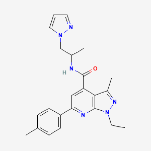 1-ethyl-3-methyl-6-(4-methylphenyl)-N-[1-(1H-pyrazol-1-yl)propan-2-yl]-1H-pyrazolo[3,4-b]pyridine-4-carboxamide