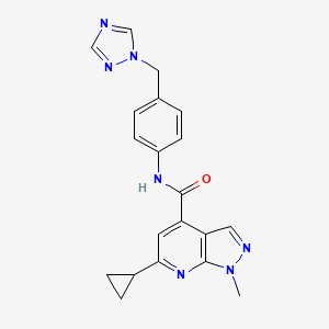 6-cyclopropyl-1-methyl-N-[4-(1H-1,2,4-triazol-1-ylmethyl)phenyl]-1H-pyrazolo[3,4-b]pyridine-4-carboxamide