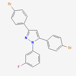 molecular formula C21H13Br2FN2 B10911803 3,5-bis(4-bromophenyl)-1-(3-fluorophenyl)-1H-pyrazole 