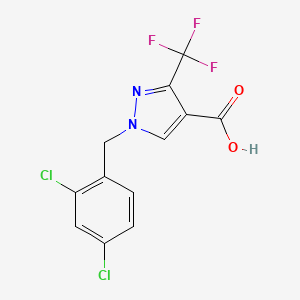 molecular formula C12H7Cl2F3N2O2 B10911812 1-(2,4-Dichlorobenzyl)-3-(trifluoromethyl)-1H-pyrazole-4-carboxylic acid 