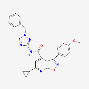 molecular formula C26H22N6O3 B10911815 N-(1-benzyl-1H-1,2,4-triazol-3-yl)-6-cyclopropyl-3-(4-methoxyphenyl)[1,2]oxazolo[5,4-b]pyridine-4-carboxamide 