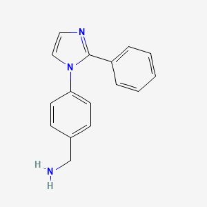 molecular formula C16H15N3 B10911817 1-[4-(2-phenyl-1H-imidazol-1-yl)phenyl]methanamine CAS No. 937598-81-7