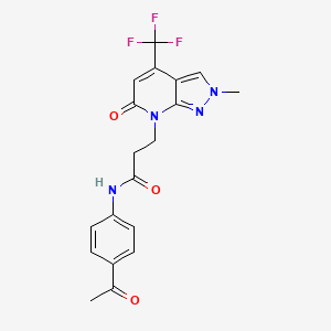 molecular formula C19H17F3N4O3 B10911820 N-(4-acetylphenyl)-3-[2-methyl-6-oxo-4-(trifluoromethyl)-2,6-dihydro-7H-pyrazolo[3,4-b]pyridin-7-yl]propanamide 