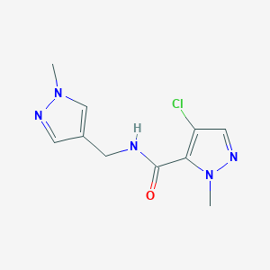 molecular formula C10H12ClN5O B10911831 4-chloro-1-methyl-N-[(1-methyl-1H-pyrazol-4-yl)methyl]-1H-pyrazole-5-carboxamide 