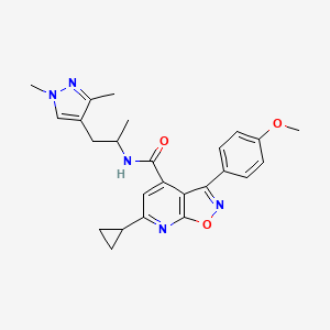 molecular formula C25H27N5O3 B10911853 6-cyclopropyl-N-[1-(1,3-dimethyl-1H-pyrazol-4-yl)propan-2-yl]-3-(4-methoxyphenyl)[1,2]oxazolo[5,4-b]pyridine-4-carboxamide 