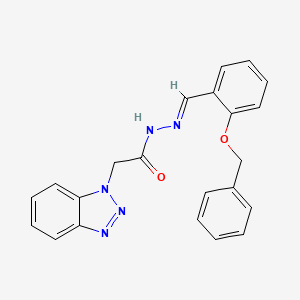 molecular formula C22H19N5O2 B10911887 2-(1H-benzotriazol-1-yl)-N'-{(E)-[2-(benzyloxy)phenyl]methylidene}acetohydrazide 