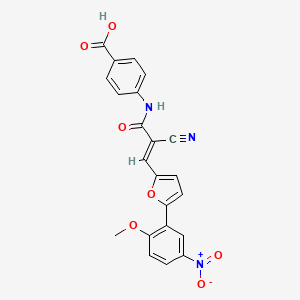 molecular formula C22H15N3O7 B10911902 4-({(2E)-2-cyano-3-[5-(2-methoxy-5-nitrophenyl)furan-2-yl]prop-2-enoyl}amino)benzoic acid 