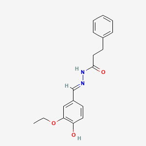 molecular formula C18H20N2O3 B10911922 N'-[(E)-(3-ethoxy-4-hydroxyphenyl)methylidene]-3-phenylpropanehydrazide 