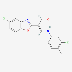 (2Z)-2-(5-chloro-1,3-benzoxazol-2-yl)-3-[(3-chloro-4-methylphenyl)amino]prop-2-enal