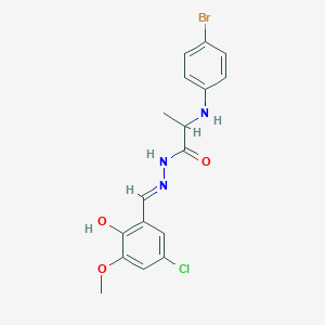 2-(4-Bromoanilino)-N'~1~-[(E)-1-(5-chloro-2-hydroxy-3-methoxyphenyl)methylidene]propanohydrazide