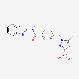 N-(1,3-benzothiazol-2-yl)-4-[(5-methyl-3-nitro-1H-pyrazol-1-yl)methyl]benzamide