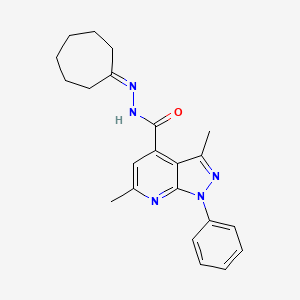 N'-cycloheptylidene-3,6-dimethyl-1-phenyl-1H-pyrazolo[3,4-b]pyridine-4-carbohydrazide