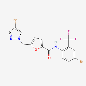 5-[(4-bromo-1H-pyrazol-1-yl)methyl]-N-[4-bromo-2-(trifluoromethyl)phenyl]furan-2-carboxamide