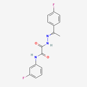 N-(3-fluorophenyl)-2-{2-[1-(4-fluorophenyl)ethylidene]hydrazinyl}-2-oxoacetamide