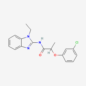 2-(3-chlorophenoxy)-N-(1-ethyl-1H-benzimidazol-2-yl)propanamide