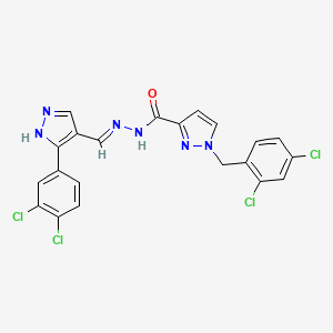 1-(2,4-dichlorobenzyl)-N'-{[3-(3,4-dichlorophenyl)-1H-pyrazol-4-yl]methylene}-1H-pyrazole-3-carbohydrazide