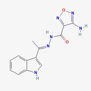 molecular formula C13H12N6O2 B10911995 4-amino-N'-[(1E)-1-(1H-indol-3-yl)ethylidene]-1,2,5-oxadiazole-3-carbohydrazide 