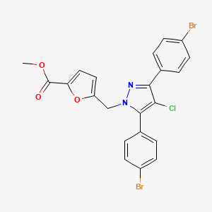 methyl 5-{[3,5-bis(4-bromophenyl)-4-chloro-1H-pyrazol-1-yl]methyl}furan-2-carboxylate