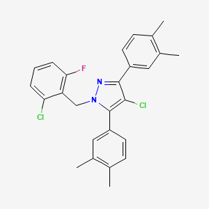 4-chloro-1-(2-chloro-6-fluorobenzyl)-3,5-bis(3,4-dimethylphenyl)-1H-pyrazole