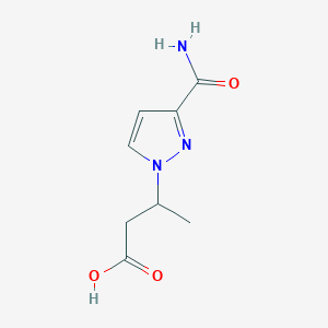 molecular formula C8H11N3O3 B10912074 3-(3-carbamoyl-1H-pyrazol-1-yl)butanoic acid 