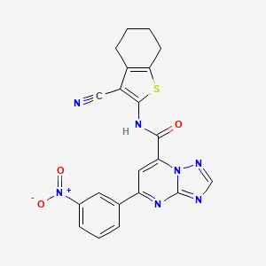 N-(3-cyano-4,5,6,7-tetrahydro-1-benzothiophen-2-yl)-5-(3-nitrophenyl)[1,2,4]triazolo[1,5-a]pyrimidine-7-carboxamide