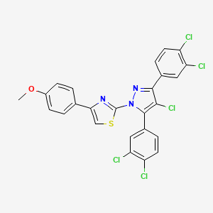 2-[4-chloro-3,5-bis(3,4-dichlorophenyl)-1H-pyrazol-1-yl]-4-(4-methoxyphenyl)-1,3-thiazole