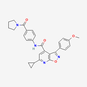 6-cyclopropyl-3-(4-methoxyphenyl)-N-[4-(pyrrolidin-1-ylcarbonyl)phenyl][1,2]oxazolo[5,4-b]pyridine-4-carboxamide