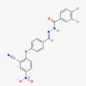 3,4-dichloro-N'-{(E)-[4-(2-cyano-4-nitrophenoxy)phenyl]methylidene}benzohydrazide