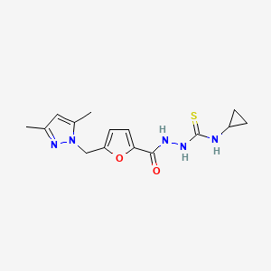 N-cyclopropyl-2-({5-[(3,5-dimethyl-1H-pyrazol-1-yl)methyl]furan-2-yl}carbonyl)hydrazinecarbothioamide