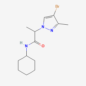 molecular formula C13H20BrN3O B10912159 2-(4-bromo-3-methyl-1H-pyrazol-1-yl)-N-cyclohexylpropanamide 